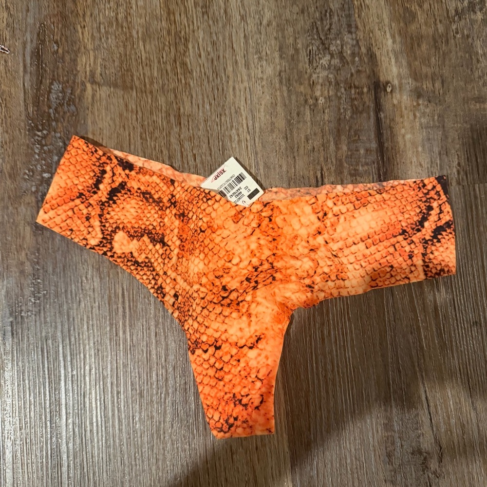 PINK Victoria's Secret Orange Snake Print Panties